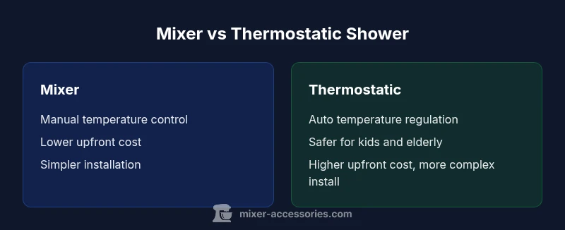 Infographic comparing mixer and thermostatic shower