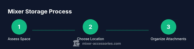 Process infographic showing mixer storage steps