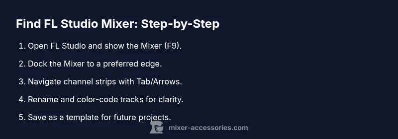 Process flow for locating FL Studio’s mixer window