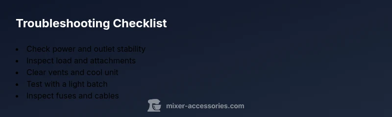 Checklist for diagnosing why a mixer shuts down